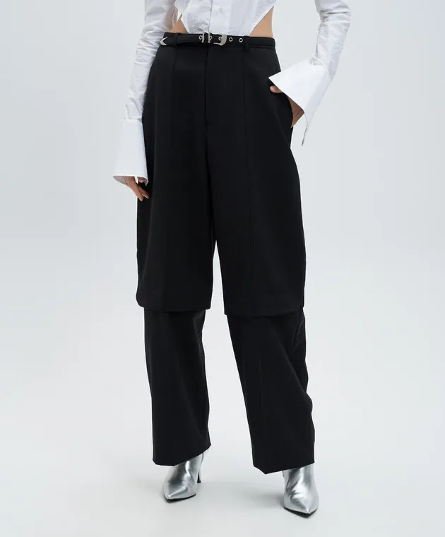SSHEENA Puzzle black pants with wool