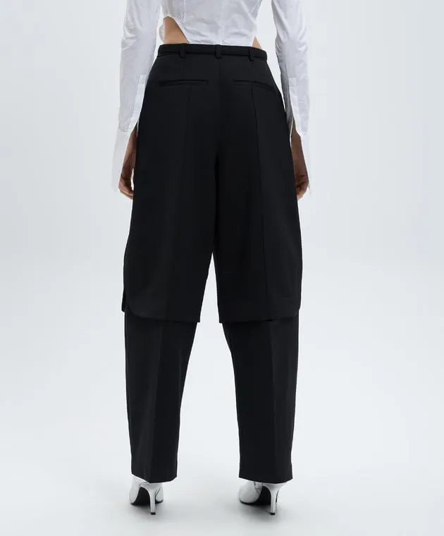 SSHEENA Puzzle black pants with wool