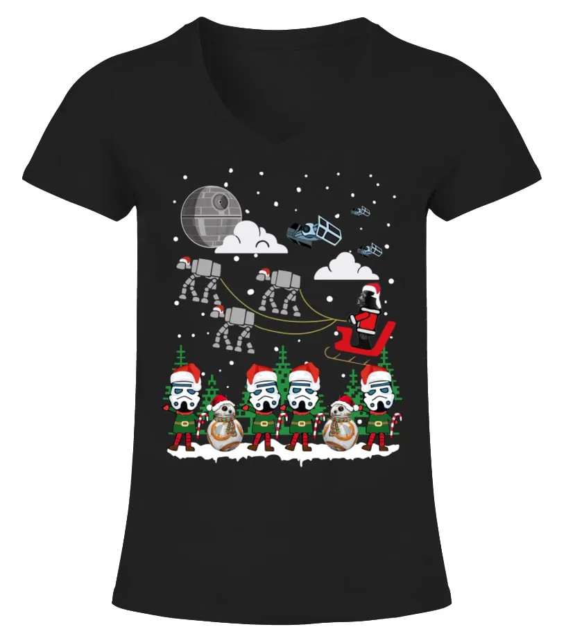 Star Wars Darth Santa Christmas Camiseta cuello pico Mujer
