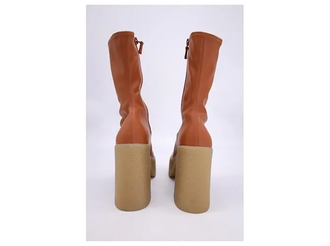 Stella Mc Cartney Stella McCartney Praline Skyla Tobillo con plataforma gruesa en poliuretano marrón Castaño 