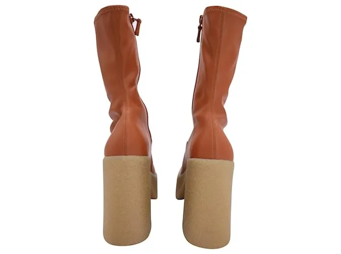 Stella Mc Cartney Stella McCartney Praline Skyla Tobillo con plataforma gruesa en poliuretano marrón Castaño 