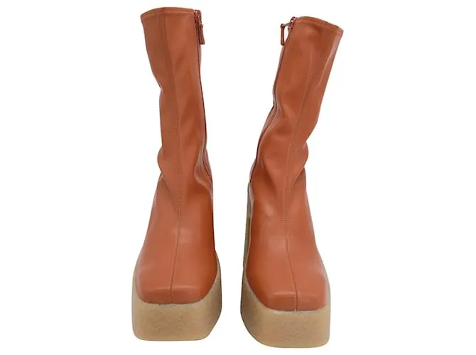 Stella Mc Cartney Stella McCartney Praline Skyla Tobillo con plataforma gruesa en poliuretano marrón Castaño 