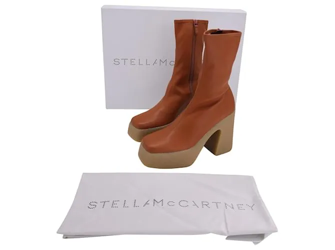 Stella Mc Cartney Stella McCartney Praline Skyla Tobillo con plataforma gruesa en poliuretano marrón Castaño 