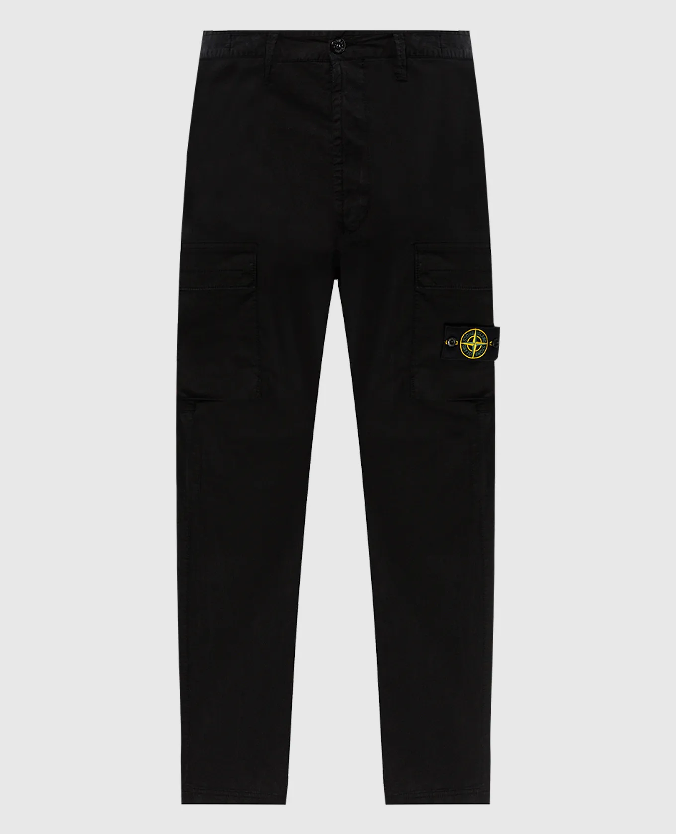 Stone Island Black cargo pants with logo patch