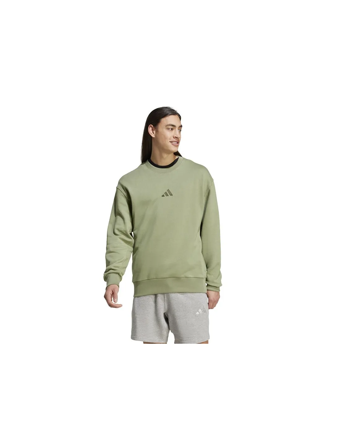 Sudadera adidas All Szn French Terry Crew Hombre Verde