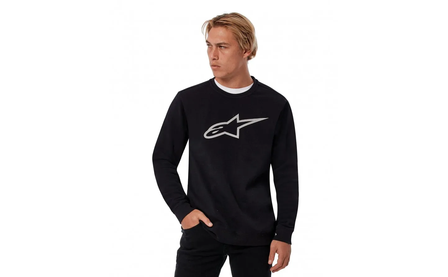SUDADERA ALPINESTARS AGELESS CREW NEGRO |1212513221011|