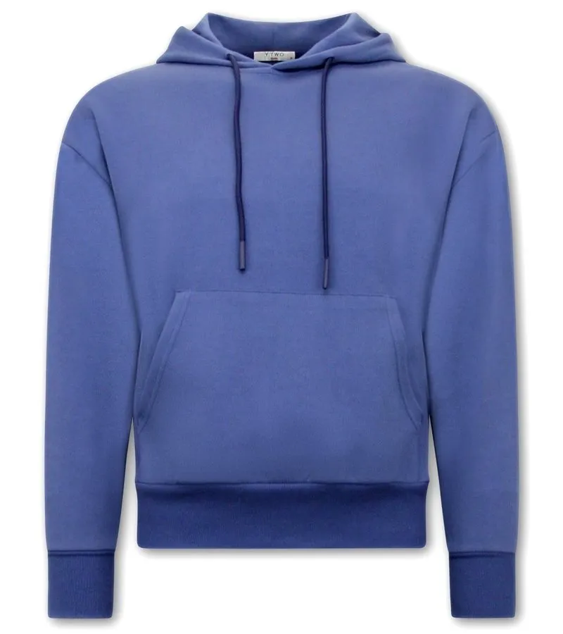 SUDADERA CON CAPUCHA BASIC OVERSIZE FIT  F2590  AZUL
