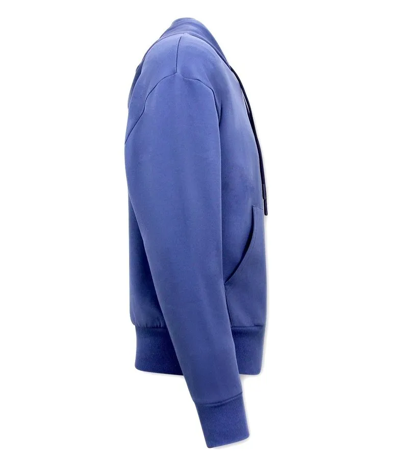 SUDADERA CON CAPUCHA BASIC OVERSIZE FIT  F2590  AZUL