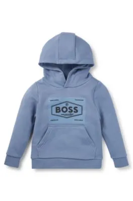 Sudadera con capucha para niños en forro polar de algodón con logo