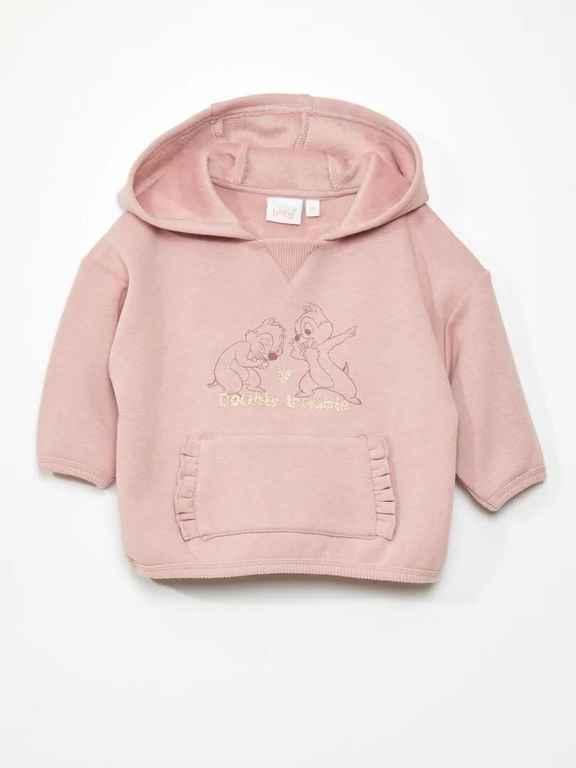 SUDADERA CON CAPUCHA 'CHIP Y CHOP'  PURPURA