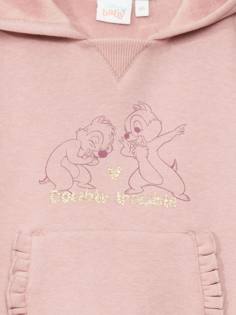 SUDADERA CON CAPUCHA 'CHIP Y CHOP'  PURPURA
