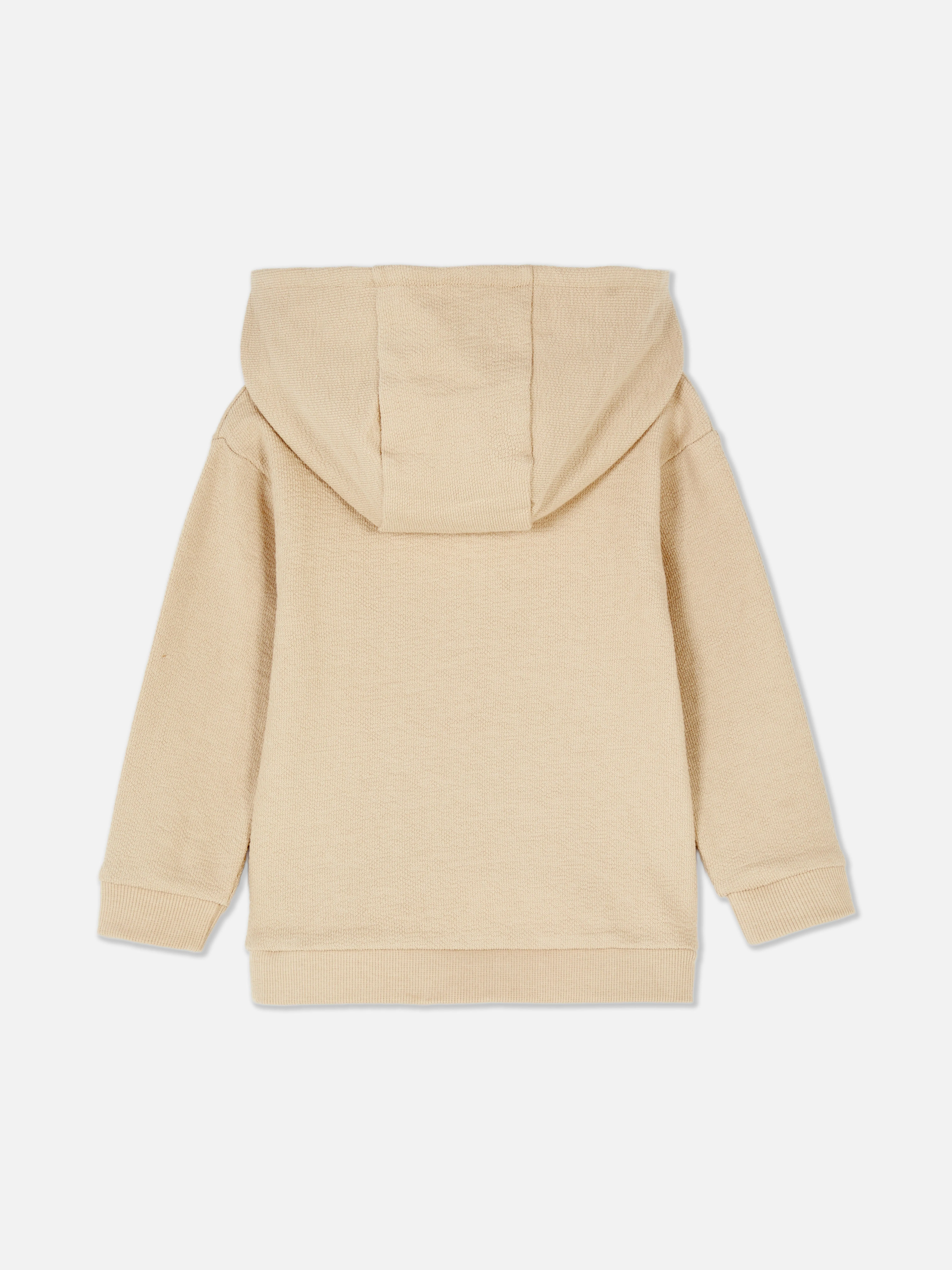Sudadera con capucha y cuello henley bordada