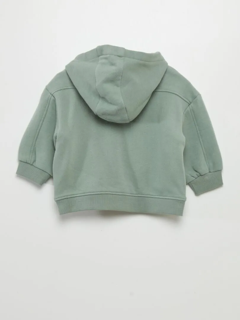 SUDADERA CON CREMALLERA Y CAPUCHA  AZUL