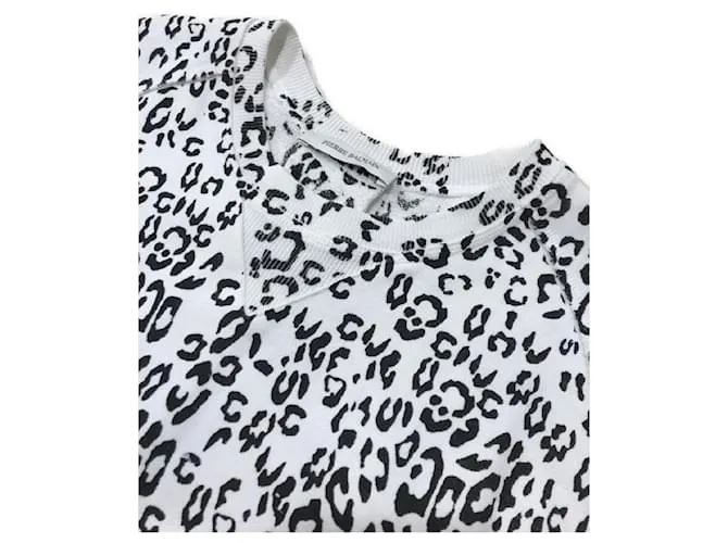****Sudadera con estampado de leopardo BALMAIN Negro Blanco 