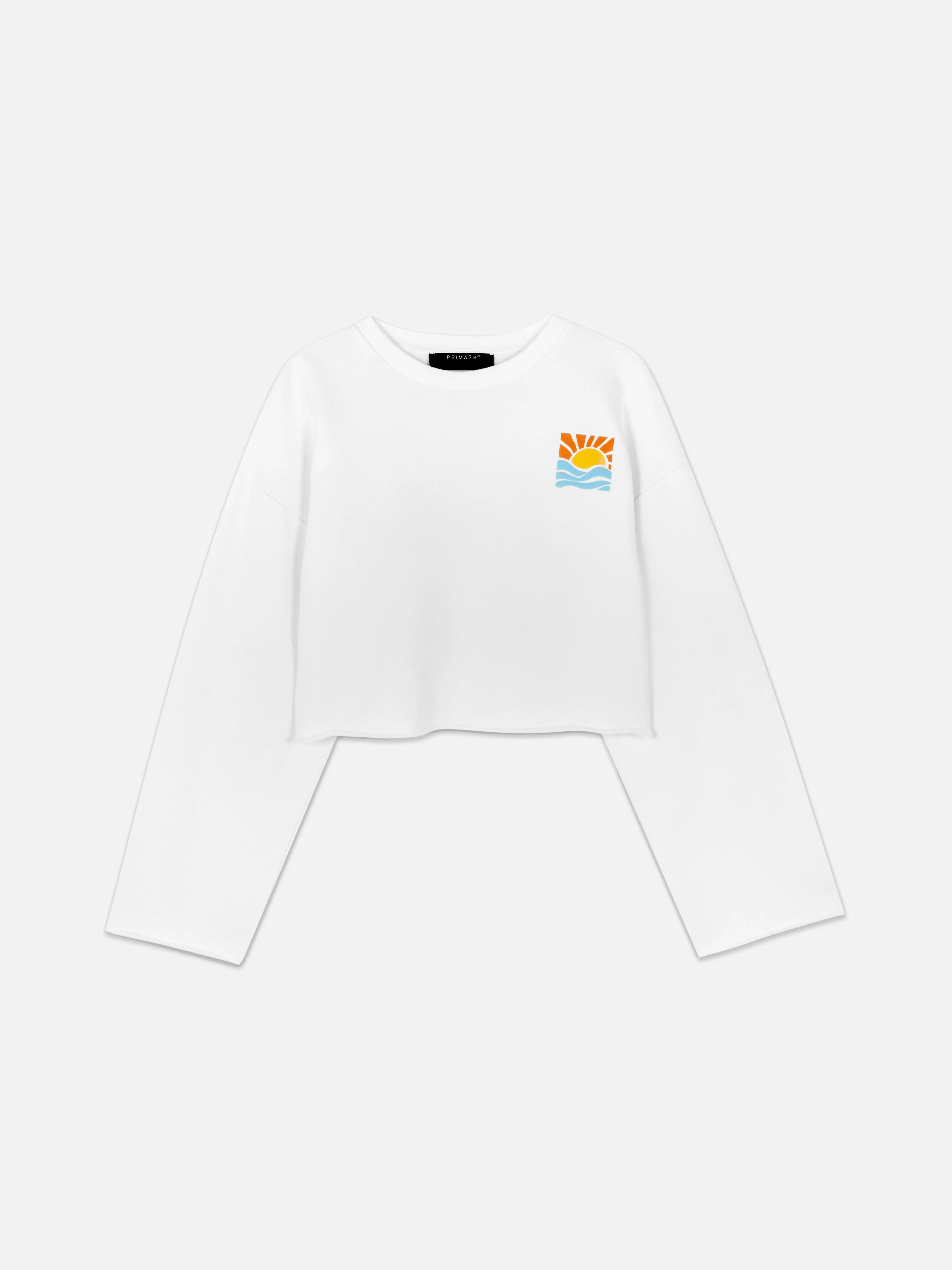 Sudadera corta con estampado gráfico