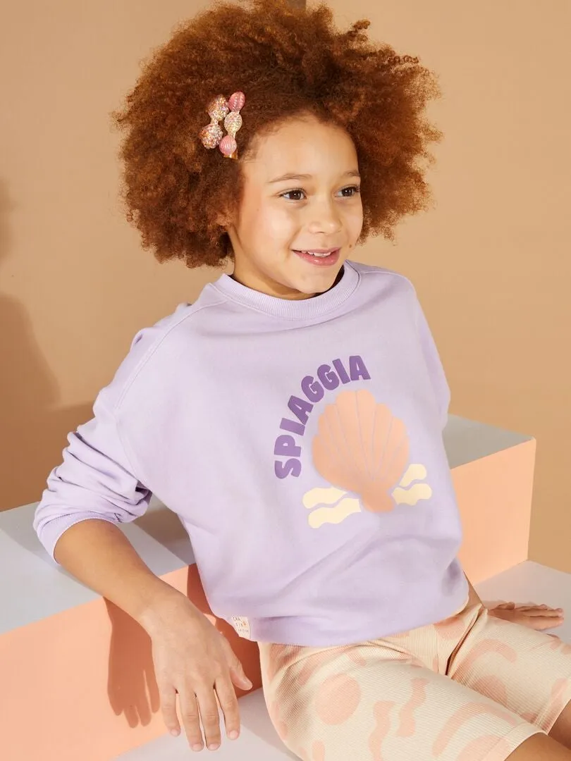 SUDADERA DE CHáNDAL CON CUELLO REDONDO  GRAFIK EDITION  PURPURA