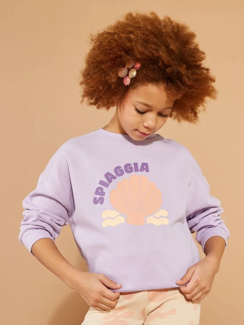 SUDADERA DE CHáNDAL CON CUELLO REDONDO  GRAFIK EDITION  PURPURA