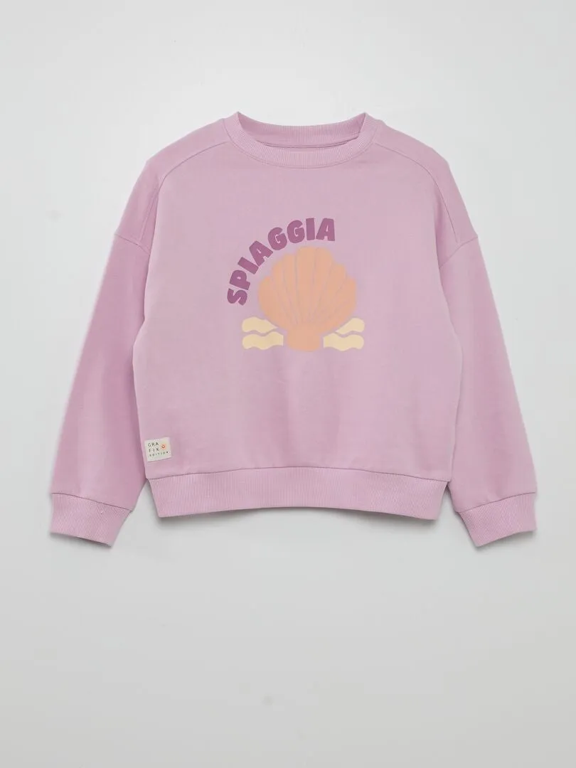 SUDADERA DE CHáNDAL CON CUELLO REDONDO  GRAFIK EDITION  PURPURA