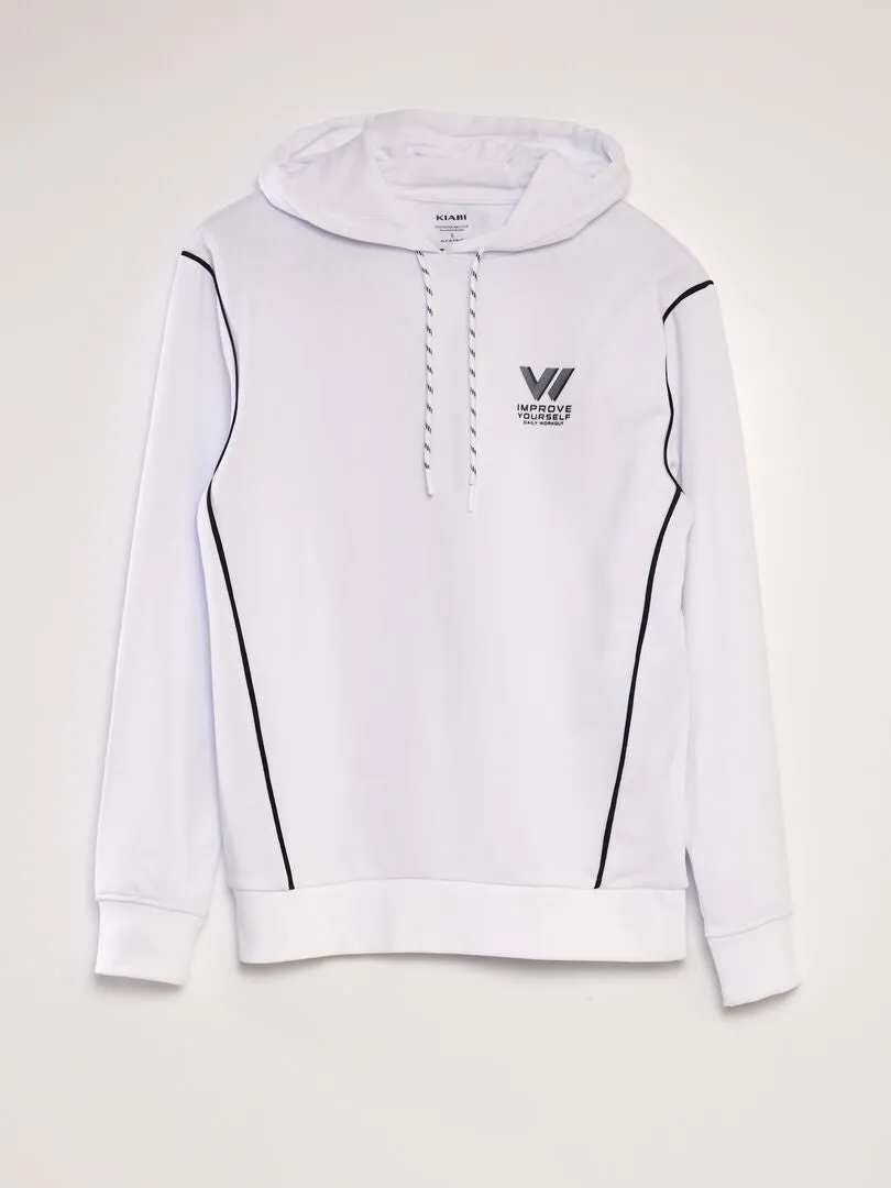 SUDADERA DE CHáNDAL FINA CON CAPUCHA  BLANCO