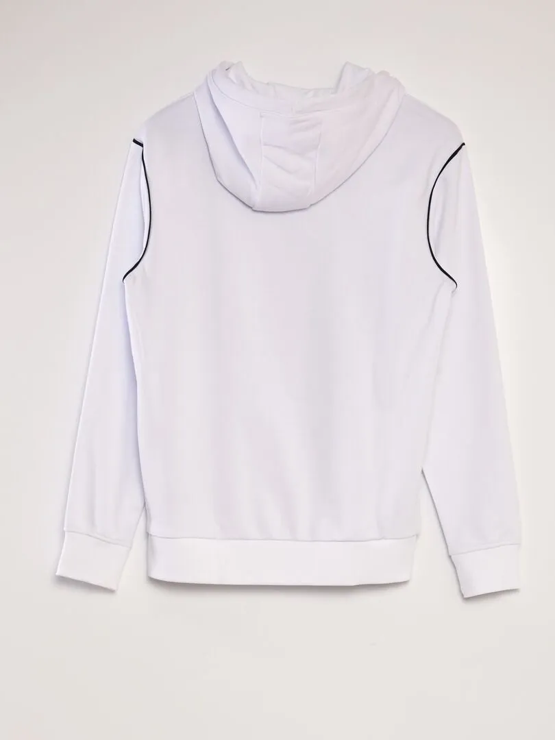 SUDADERA DE CHáNDAL FINA CON CAPUCHA  BLANCO