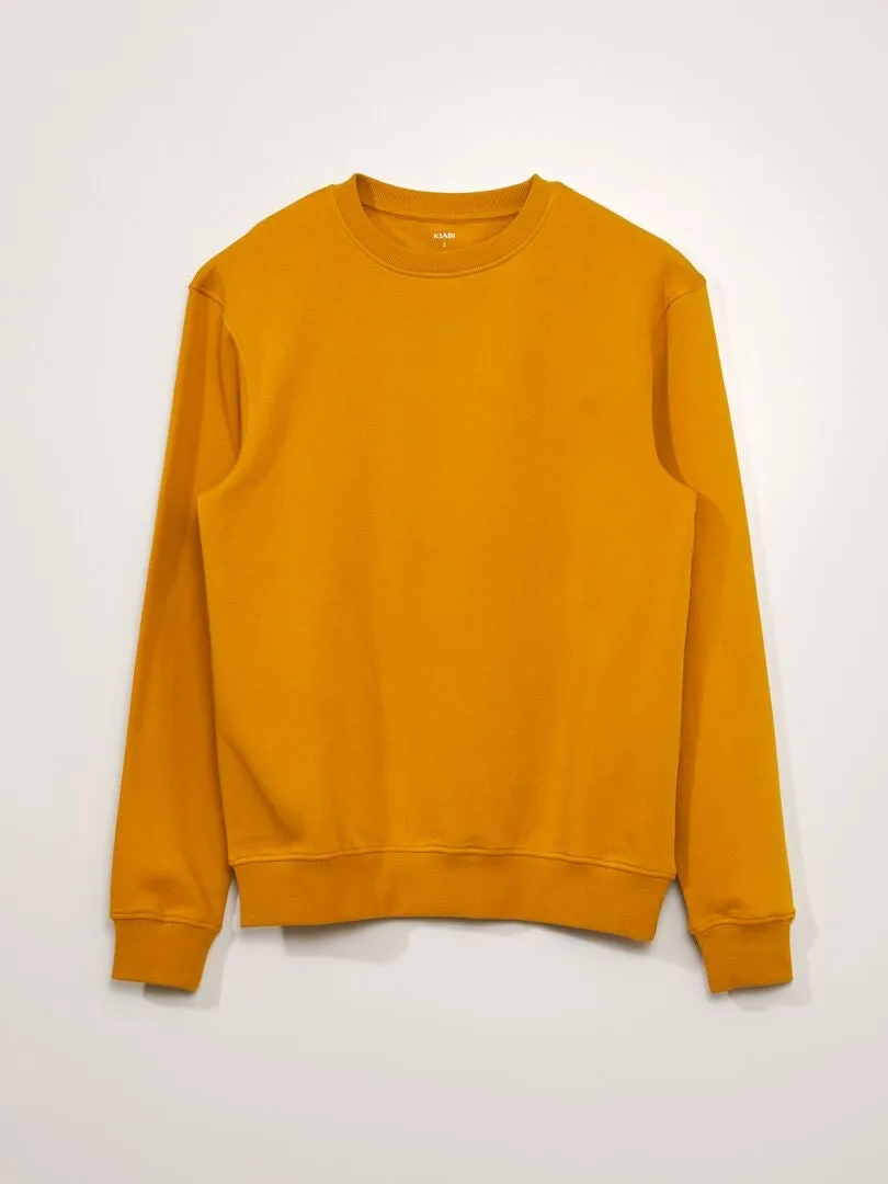 SUDADERA DE CHáNDAL LISA CON CUELLO REDONDO  AMARILLO