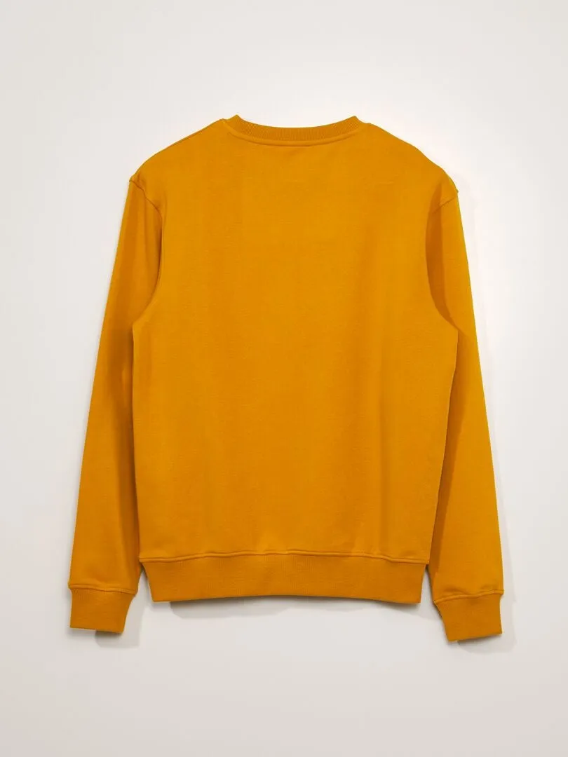 SUDADERA DE CHáNDAL LISA CON CUELLO REDONDO  AMARILLO