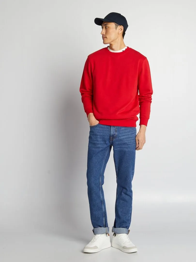 SUDADERA DE CHáNDAL LISA CON CUELLO REDONDO  ROJO