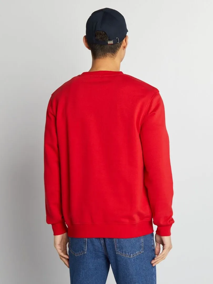 SUDADERA DE CHáNDAL LISA CON CUELLO REDONDO  ROJO