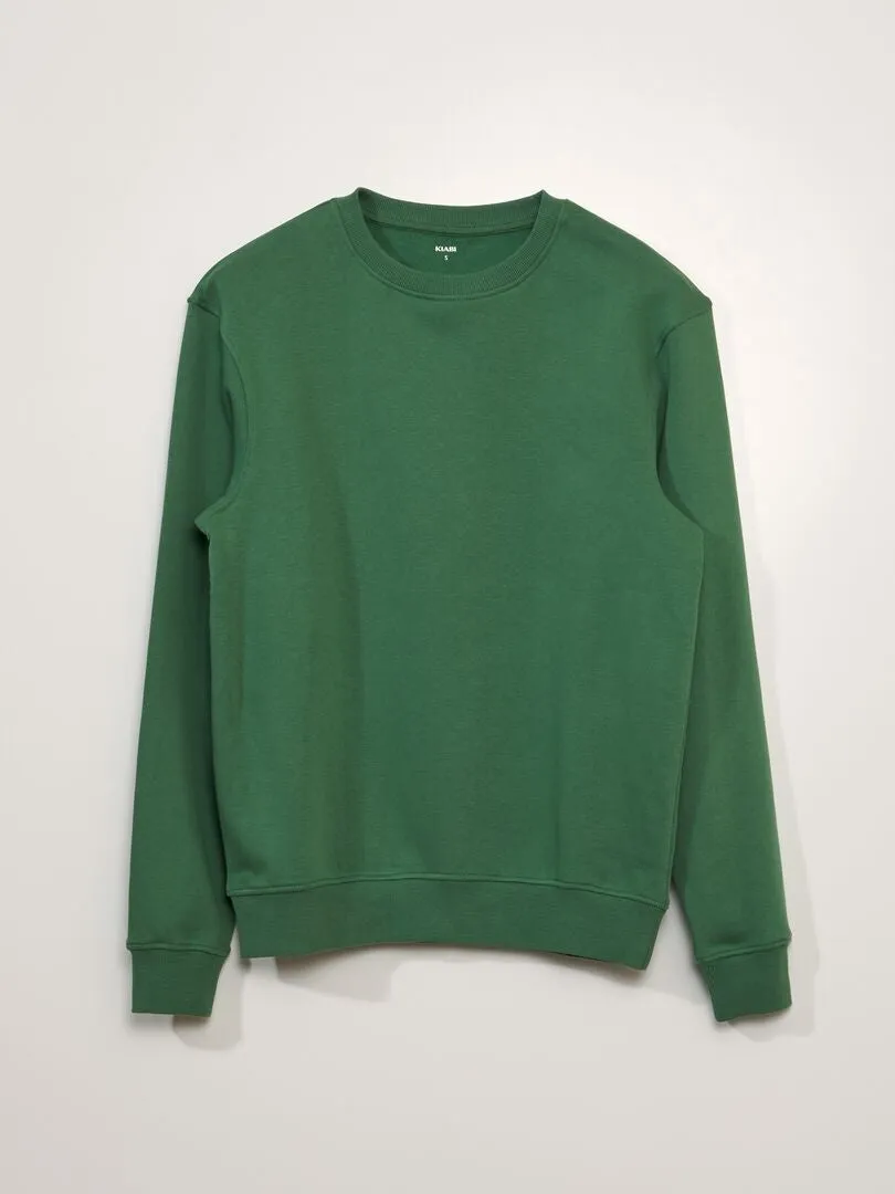 SUDADERA DE CHáNDAL LISA CON CUELLO REDONDO  VERDE