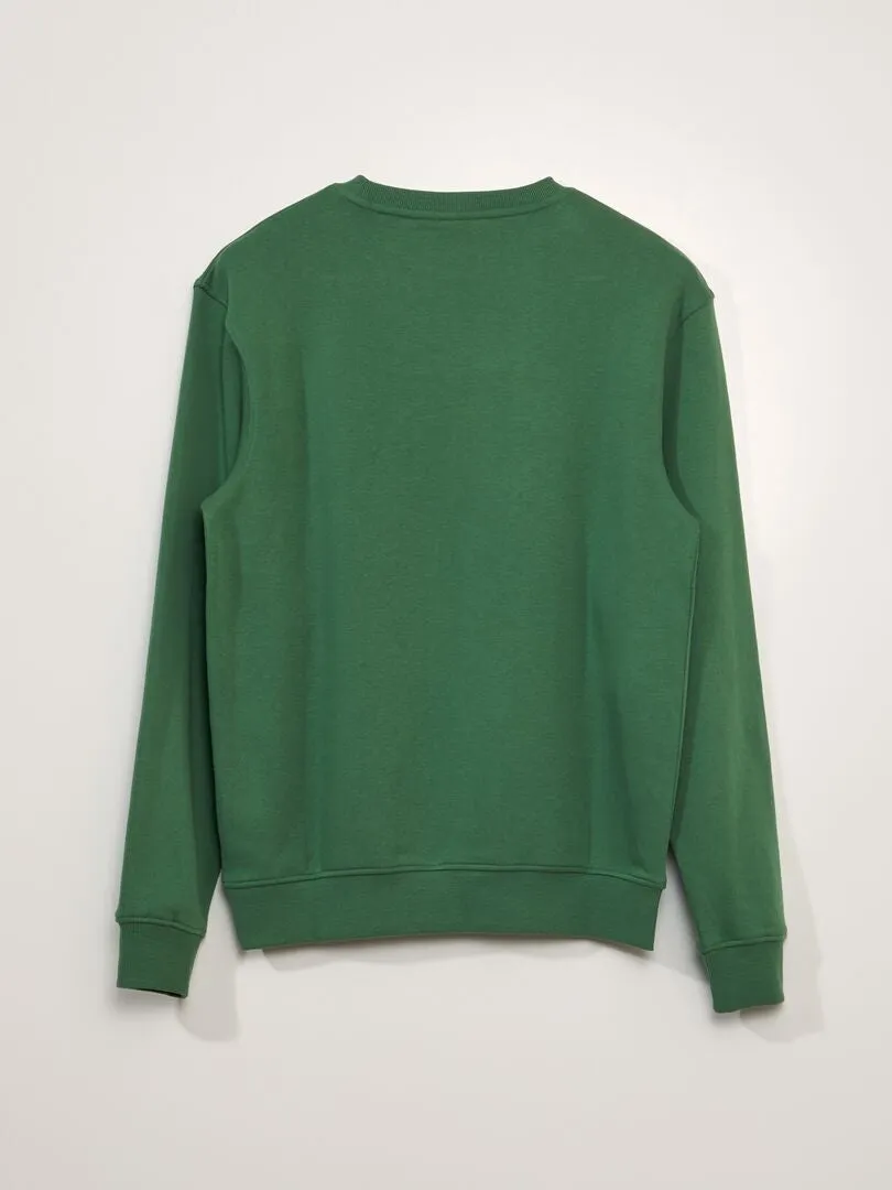 SUDADERA DE CHáNDAL LISA CON CUELLO REDONDO  VERDE