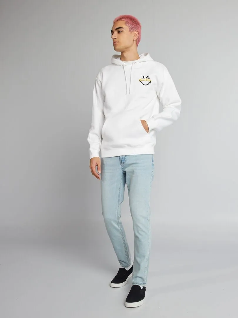 SUDADERA ESTAMPADA CON CAPUCHA 'SMILEY WORLD'  BLANCO