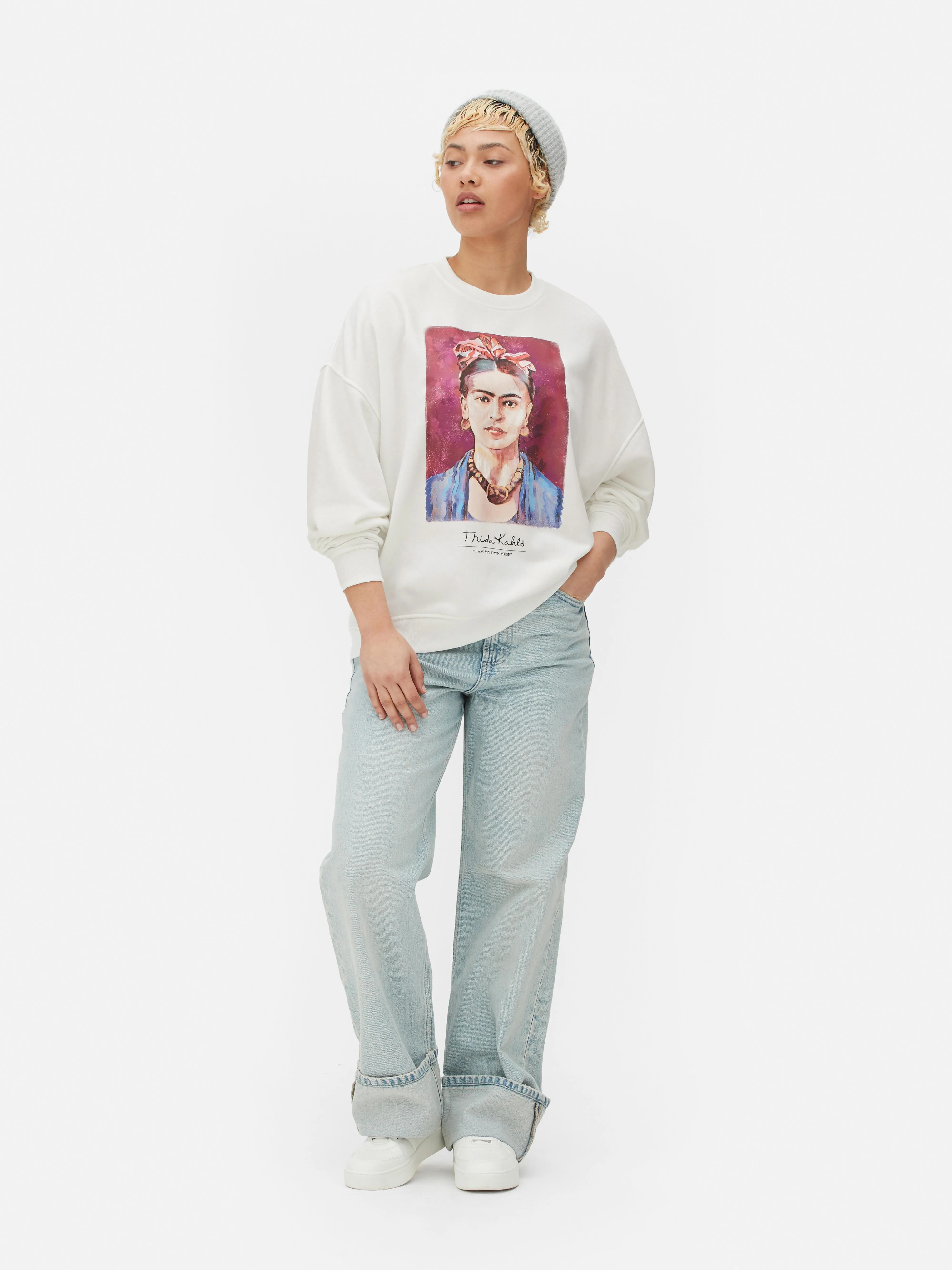 Sudadera extragrande con gráfico de Frida Kahlo