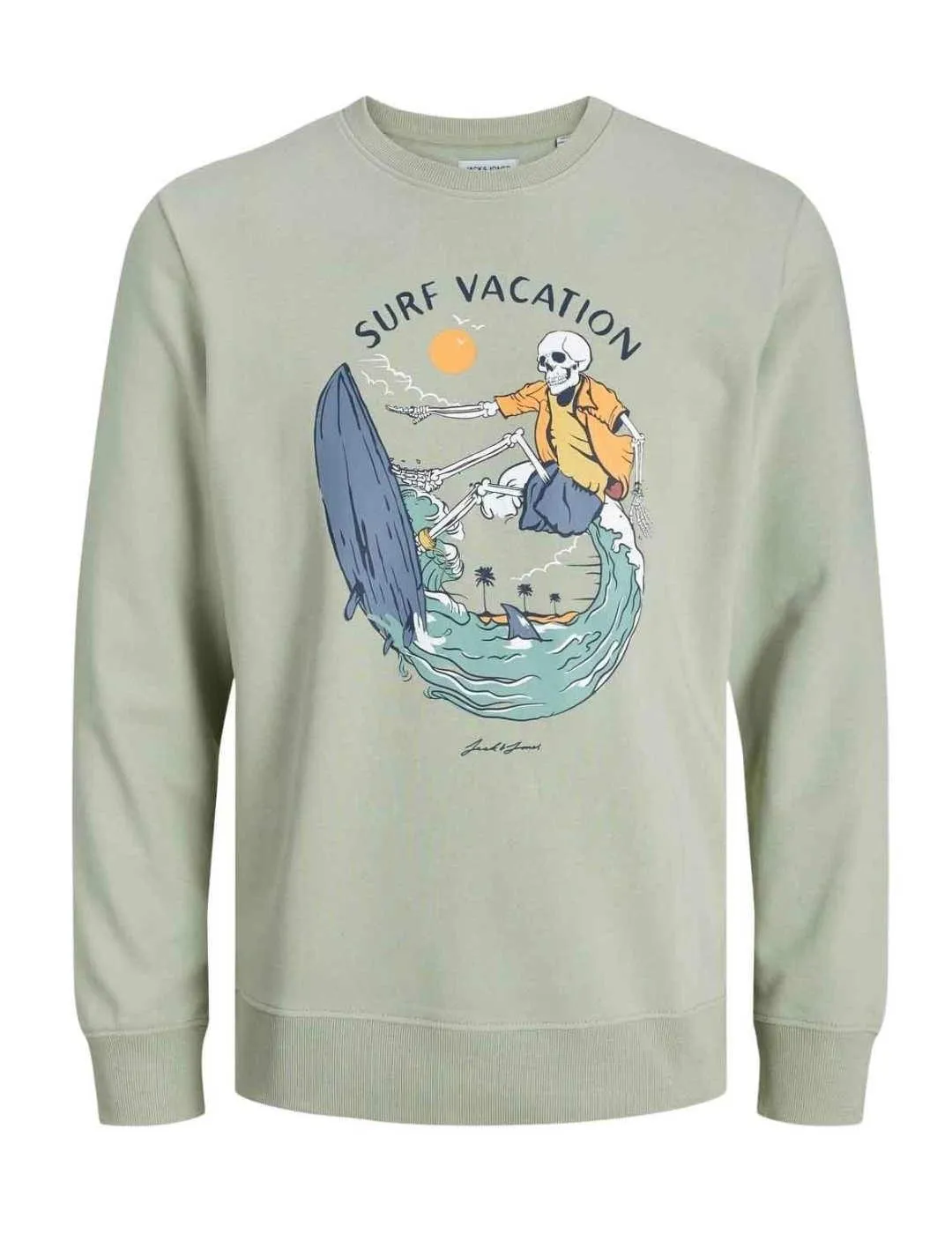 Sudadera Jack&Jones Zion verde sin capucha para hombre