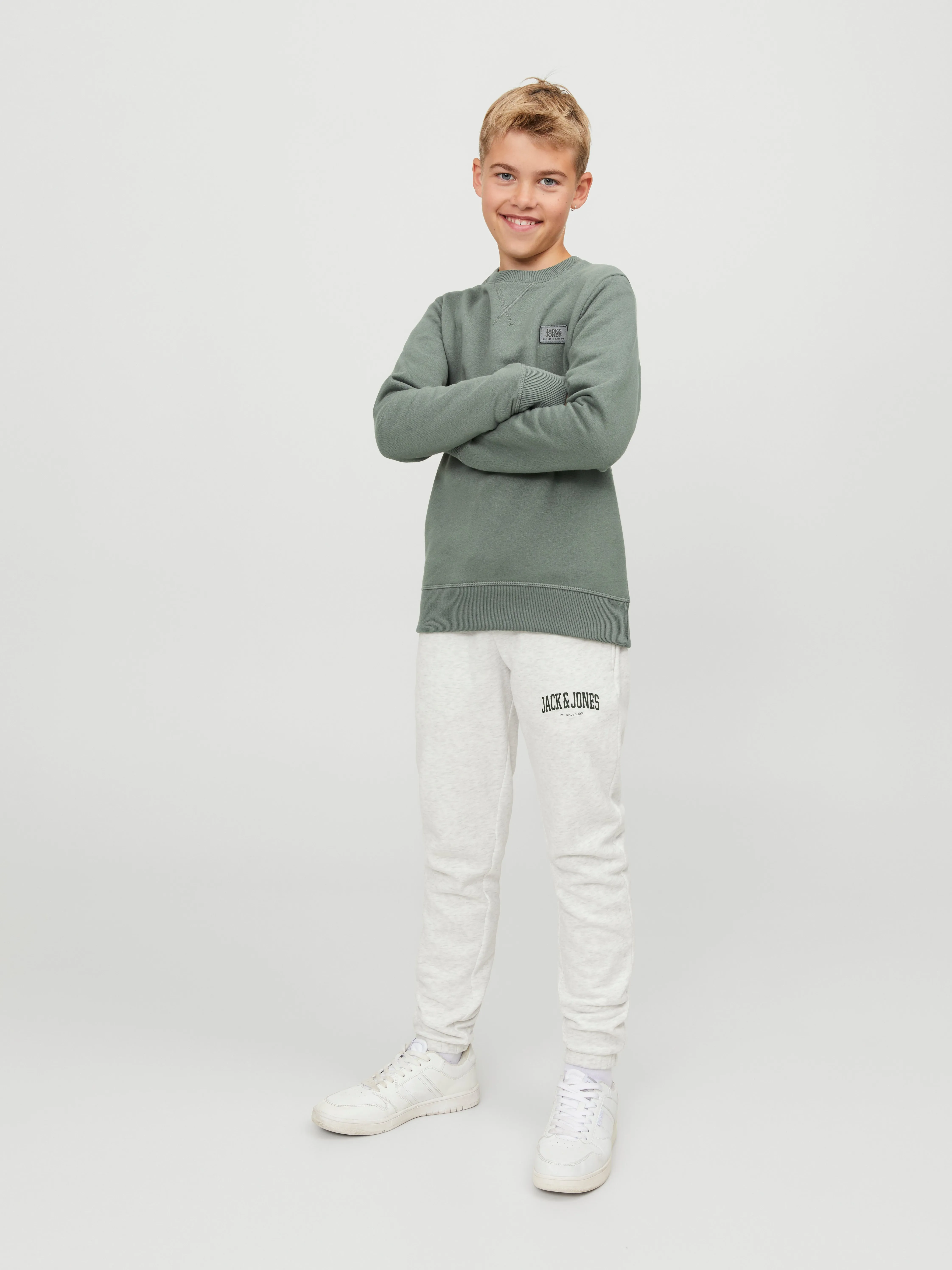 Sudadera Logotipo Junior | Verde intermedio | Jack & Jones®