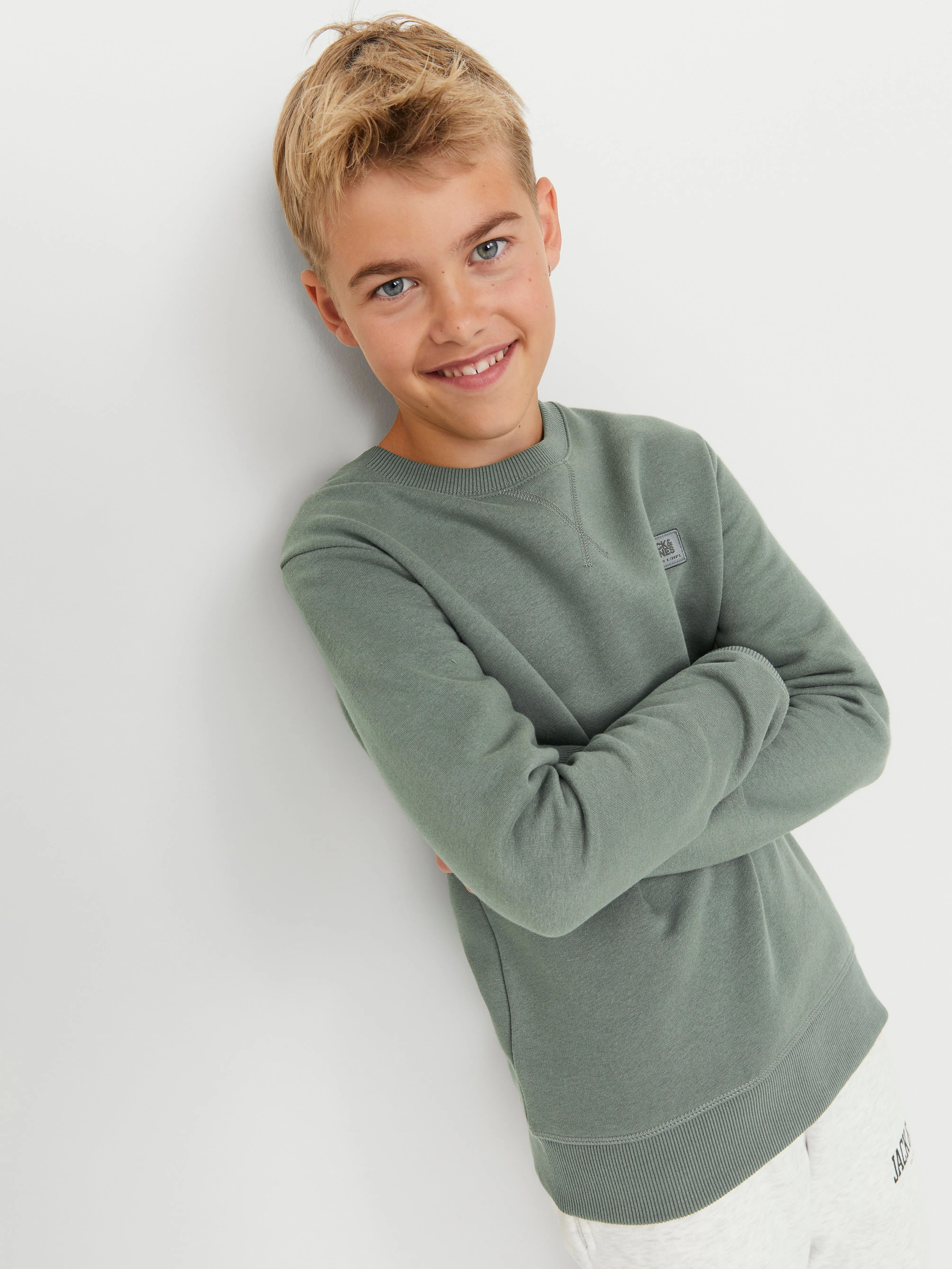 Sudadera Logotipo Junior | Verde intermedio | Jack & Jones®