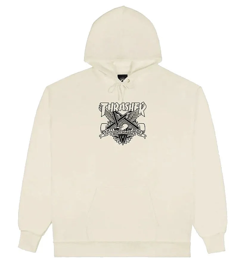 SUDADERA THRASHER EAGLEGRAM X ANTIHERO HOOD  SAND  MEN´S