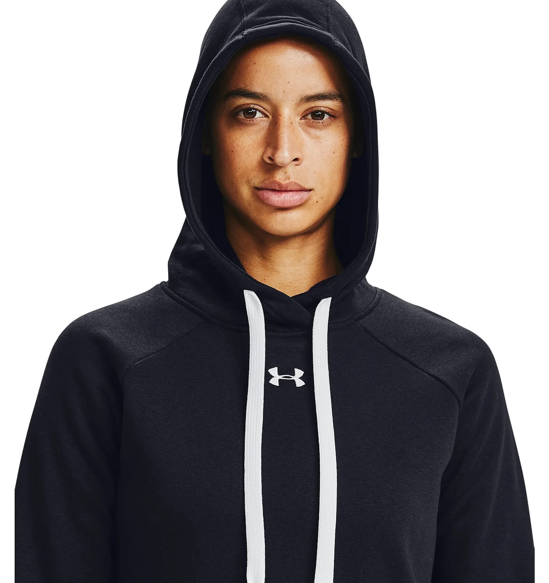 SUDADERA UNDER ARMOUR RIVAL FLEECE HB  001/BLACK/WHITE  WOMEN´S
