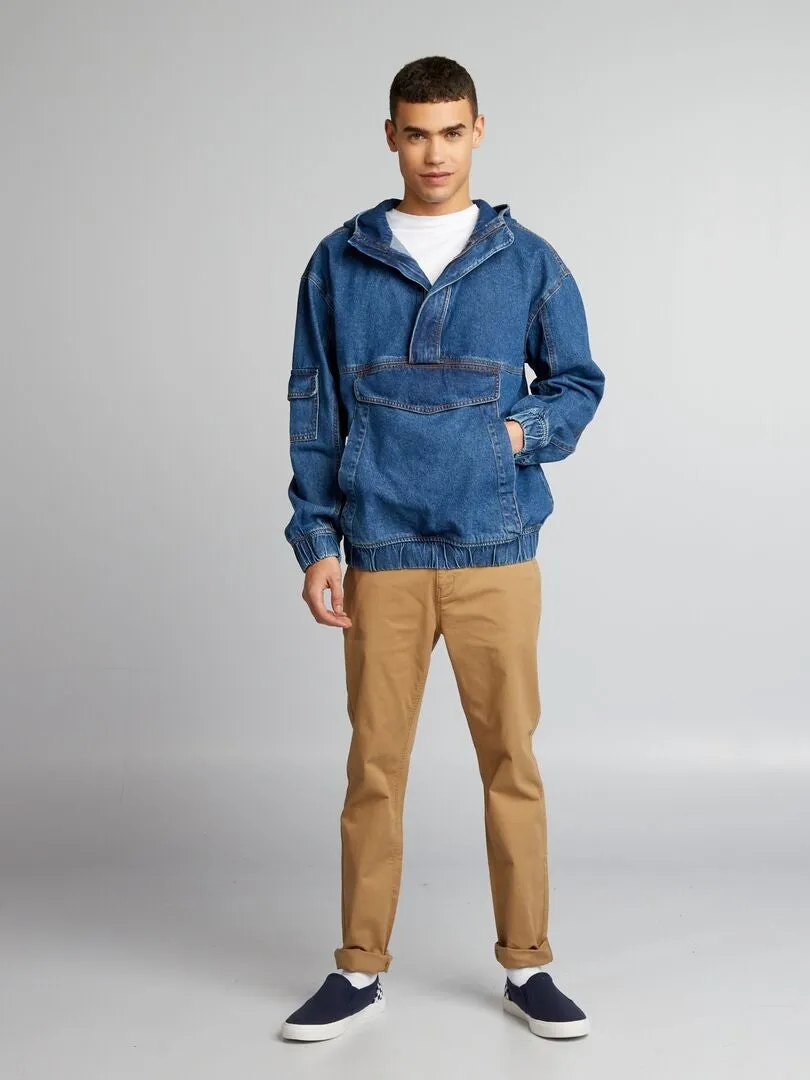 SUDADERA VAQUERA CON CAPUCHA  AZUL