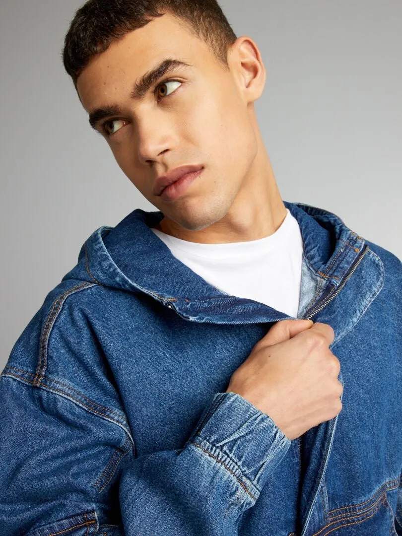 SUDADERA VAQUERA CON CAPUCHA  AZUL