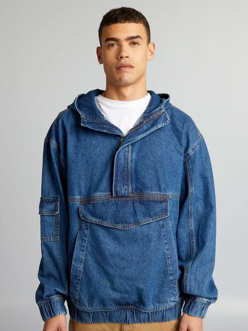 SUDADERA VAQUERA CON CAPUCHA  AZUL