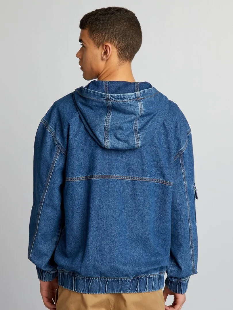 SUDADERA VAQUERA CON CAPUCHA  AZUL