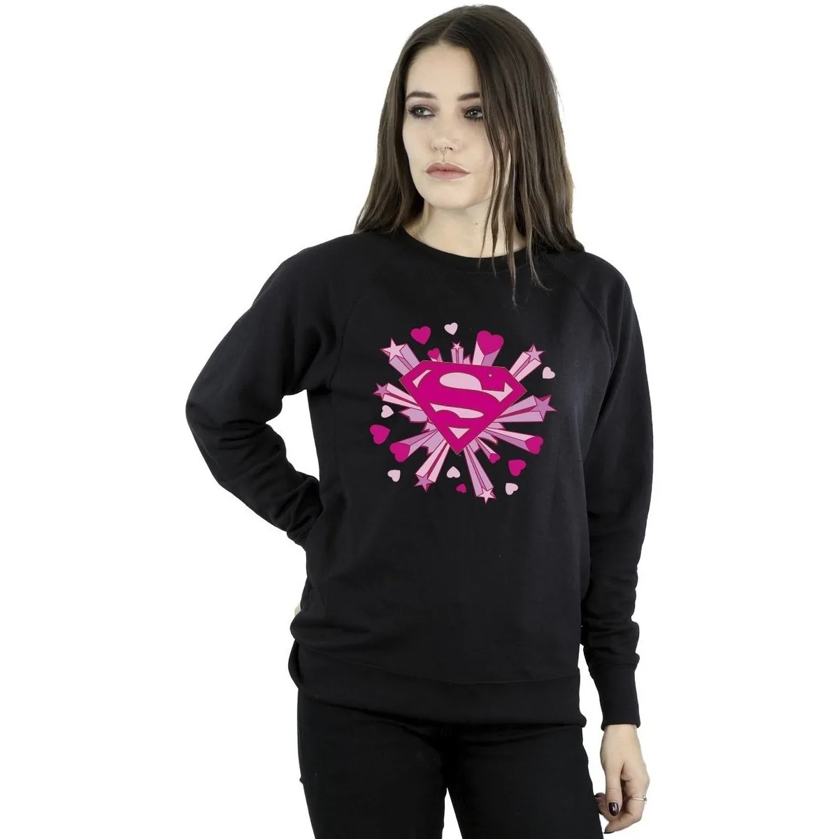 Superman Pink Hearts And Stars Logo