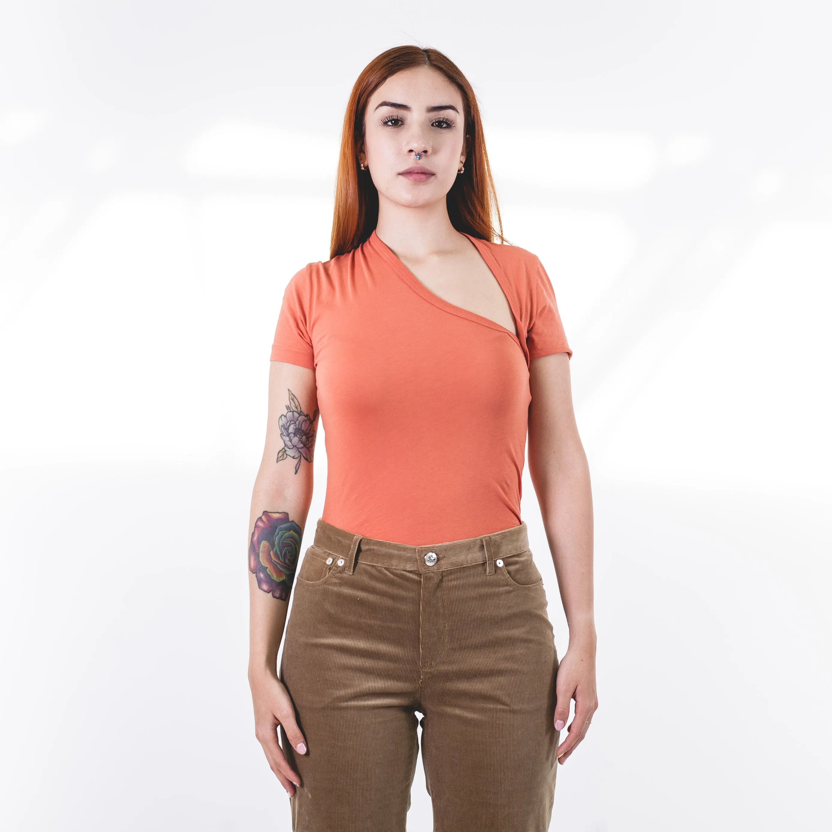 Supima Asym Tee Cardinal