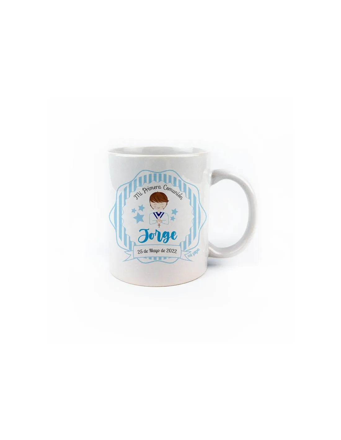 Taza cerámica Comunión Azul personalizada de Mi Pipo