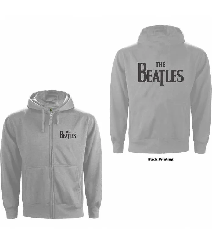 THE BEATLES Drop T Logo (Back Print) Sudadera con Capucha y Cremallera Licencia Oficial RockOff BEATHOOD11MG