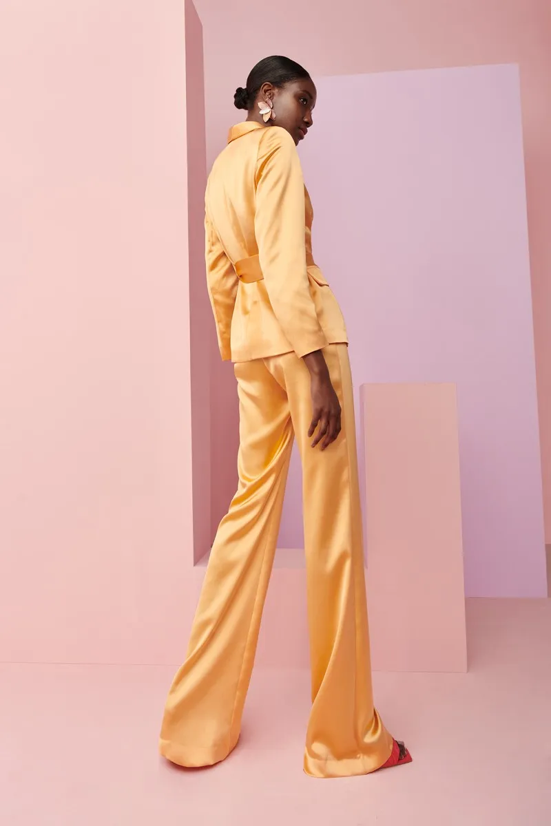 Traje chaqueta y pantalón satén naranja Biscayne