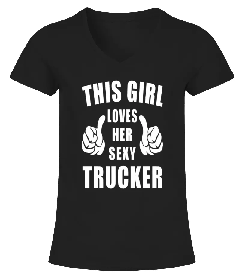trucker   trucker   truckin   trucking   drive   transport (169) Camiseta cuello pico Mujer