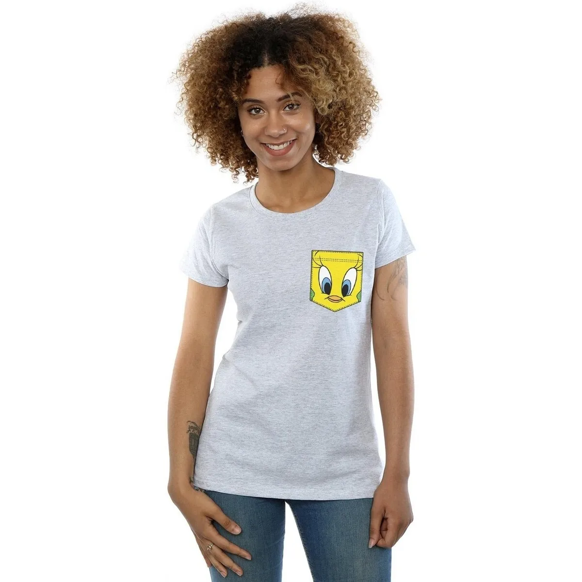 Tweety Pie Face Faux Pocket