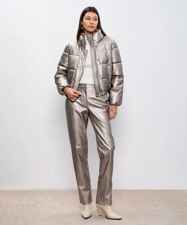 Twinset Actitude Beige pants with metallic logo