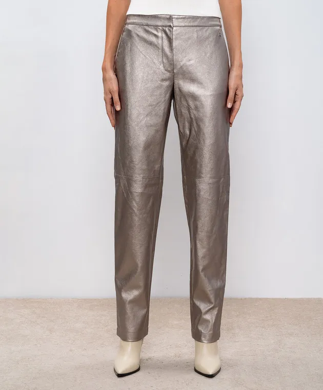 Twinset Actitude Beige pants with metallic logo